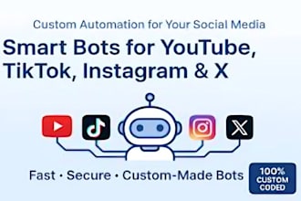 create automated tiktok bot, livestreaming bot, instagram api bot, youtube bot