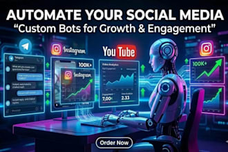 create automated tiktok bot, livestreaming bot, instagram api bot, youtube bot