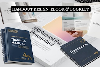 design handout, magazines, brochure, minimalist ebooks and booklet handbooks