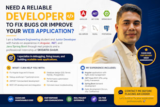 be your angular, asp dot net, java developer