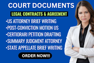 draft a legal motion or appeal brief as a US attorney