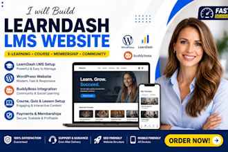 build learndash website elearning website course website wordpress lms website