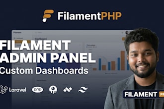 create modern laravel filament admin panel with custom dashboard