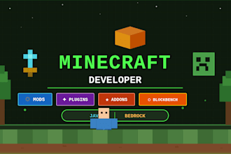 create minecraft mods, plugins, addons, and blockbench models for java, bedrock
