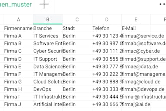 research company contacts in your industry, clean csv file