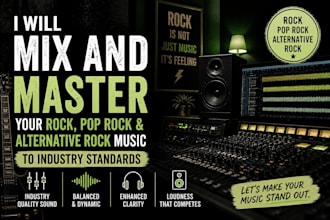 mix and master punchy and clear rock music