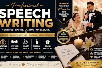 write a heartfelt wedding, eulogy, or special occasion speech