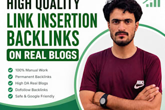 build high quality link insertion backlinks on real blogs