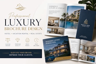 design luxury hotel vacation rental real estate listing business brochure design