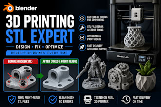 design, fix and optimize stl files for perfect 3d printing in blender
