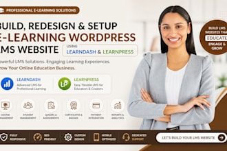 build redesign setup elearning wordpress lms website using learndash learnpress
