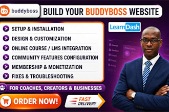 build buddyboss community, learndash lms, or membership website on wordpress