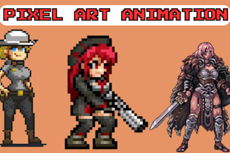 draw pixel art asset character animation tileset sprite sheet pokemon pixel art