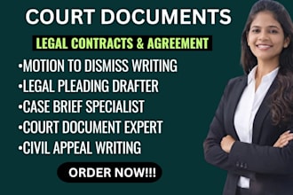 draft legal motion, pleading, court documents, motion to dismiss, case brief, ap