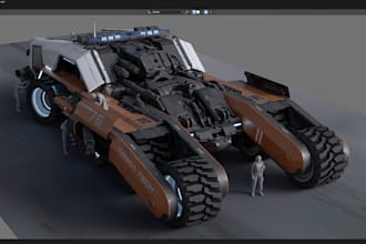develop a unique spaceship concept illustration