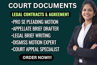 draft legal motion, pleading, court documents, motion to dismiss, case brief, ap