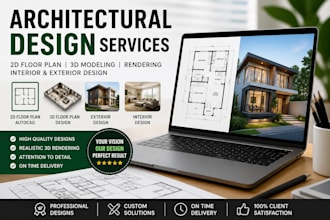 design 2d floor plan, 3d house model, interior exterior and realistic rendering