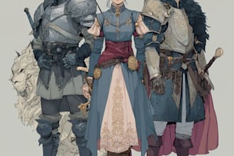 draw dnd character art, fantasy dnd party or concept art