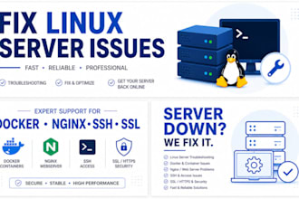 fix linux server issues, docker, nginx, ssh and etc problems