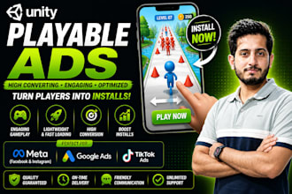 create high converting unity playable ads for mobile games meta, google, tiktok
