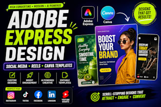 design adobe express social media posts reels flyers canva designs