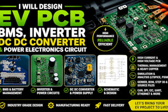 design ev pcb, bms inverter, dc dc converter and power electronics circuit
