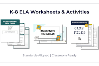 create standards aligned ela worksheets, activities, and lesson resources