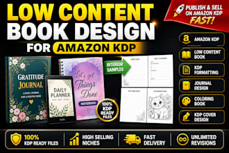 design and format KDP journal planners low content book interior for amazon