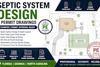 design pe stamped septic system plans and permit drawings in fl ga nc
