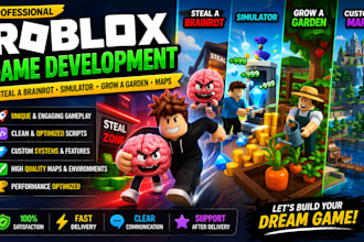 develo steal a brainrot roblox game, grow a garden, simulator game, roblox map