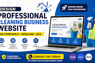 design professional cleaning business website on strikingly weblium wix