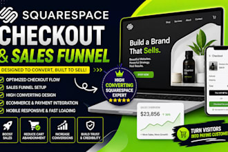 design squarespace checkout and sales funnel