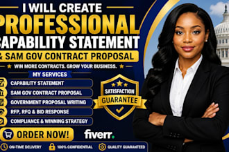 create professional capability statement and sam gov contract proposal