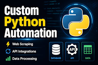 write a custom python script for automation, web scraping, or apis