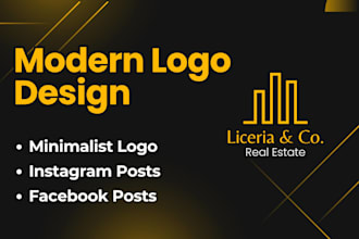 design modern minimalist business logo and facebook instagram posts