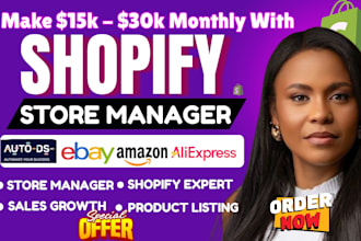 be your expert shopify marketing for ecommerce store management and sales growth