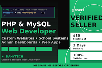 build a PHP and mysql website or web application for you