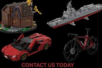 custom 3d lego design,3d lego model,lego moc house,technic car with instruction
