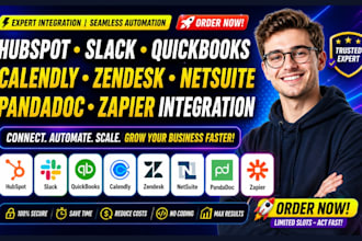 hubspot slack quickbooks calendly zendesk netsuite pandadoc zapier integration
