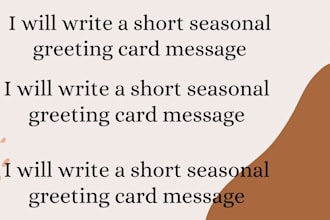 write a short seasonal greeting card message