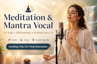 sing mantra chant, guided meditation, yoga, relaxing affirmations, healing music