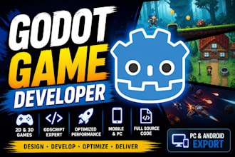 develop or fix your godot 2d game with full feature and optimization