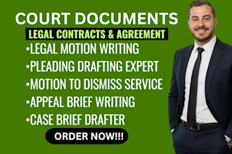 draft legal motion, pleading, court documents, motion to dismiss, case brief, a