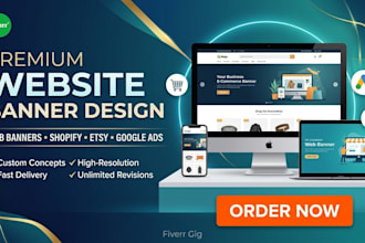 design professional website banner web banner ads shopify google etsy banner