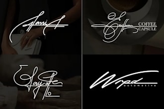 design a minimalistic handwritten signature logo, brand identity, branding kit