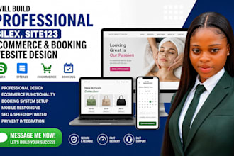build professional silex site123 redesign  ecommerce and booking website design