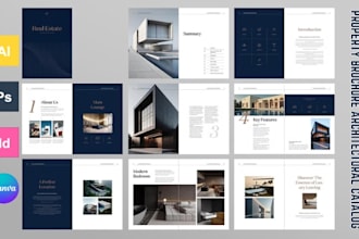 design luxury property brochure architectural catalog for real estate developer
