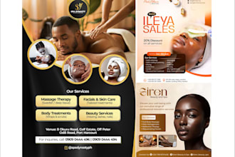 design beauty salon, spa, skincare and hair care flyers