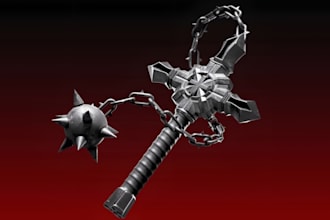 create weapon modeling game asset props and weapon assets recreation from shows