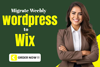 migrate weebly, squarespace, or wordpress to wix and redesign wix website